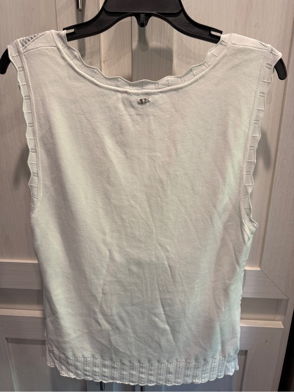 Sam Edelman Cream Textured Scoop Neck Tank - Picture 3 of 4